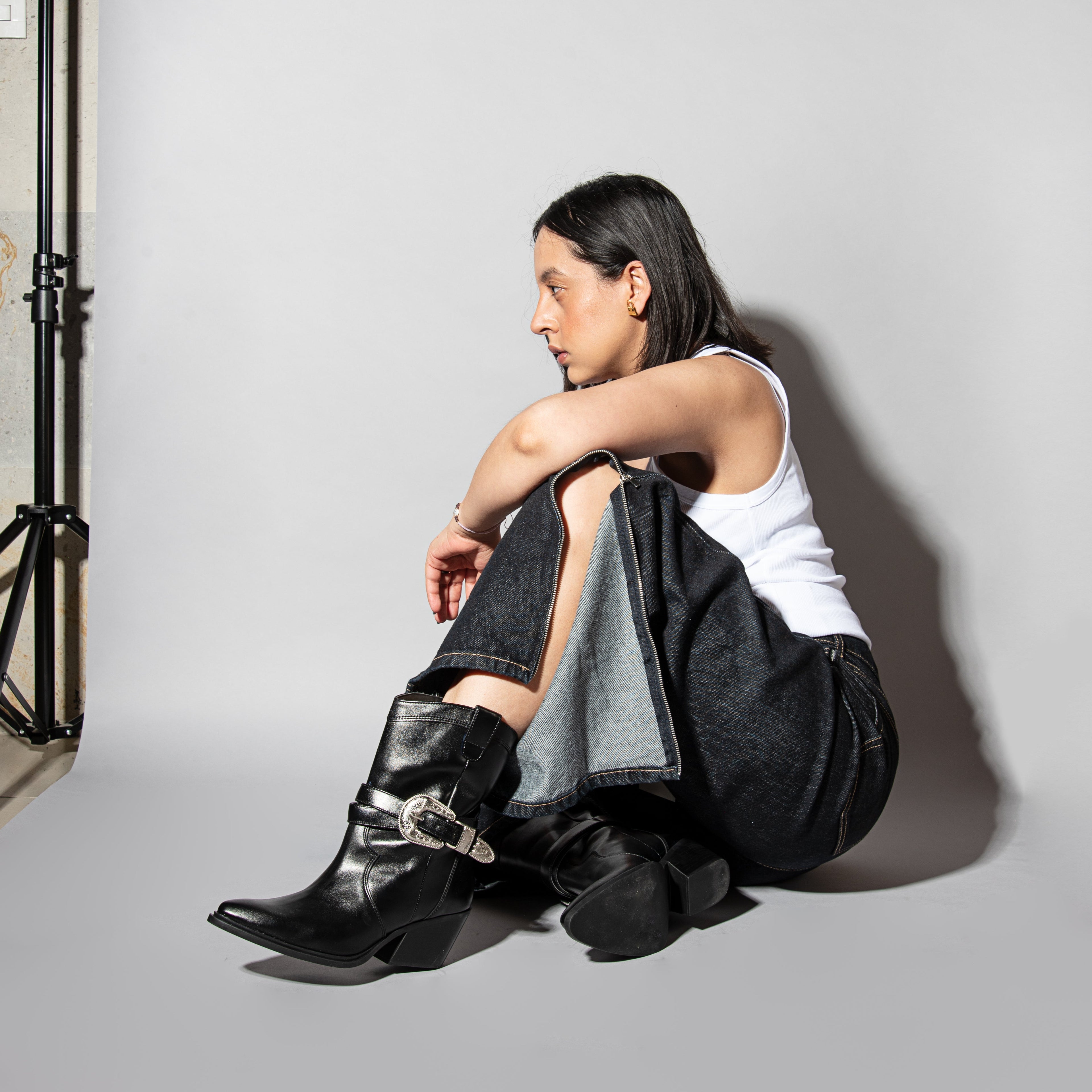 BOTÍN BECKY NAPA NEGRO